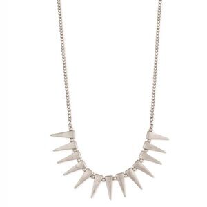 ZAD Silver Spike Statement Necklace‎ Punk Edgy Bold Jewelry glitchy glam